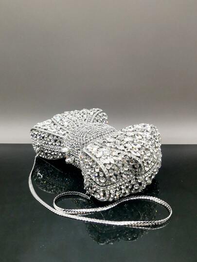 MIMI RHINESTONE BOW CLUTCH BAG