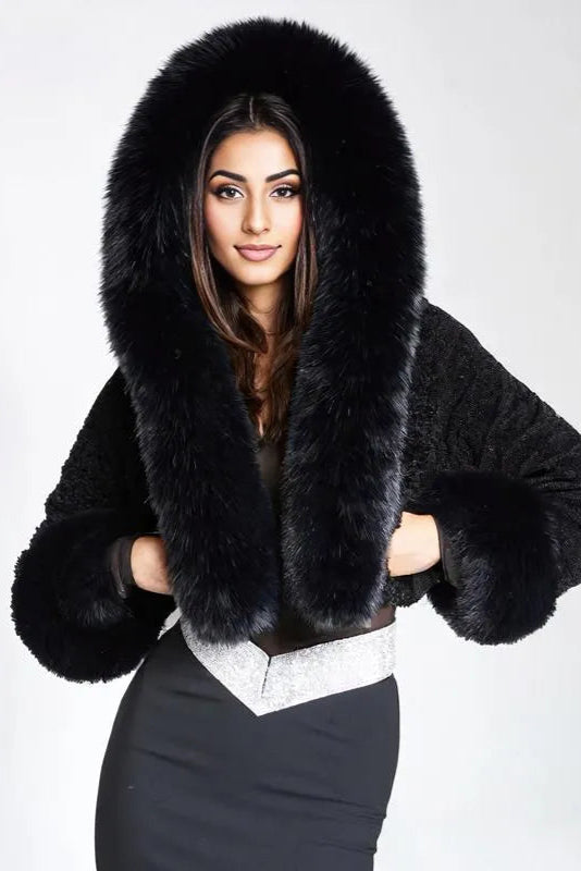 Super Soft Plush Hooded Cropped Faux Fur Jacket