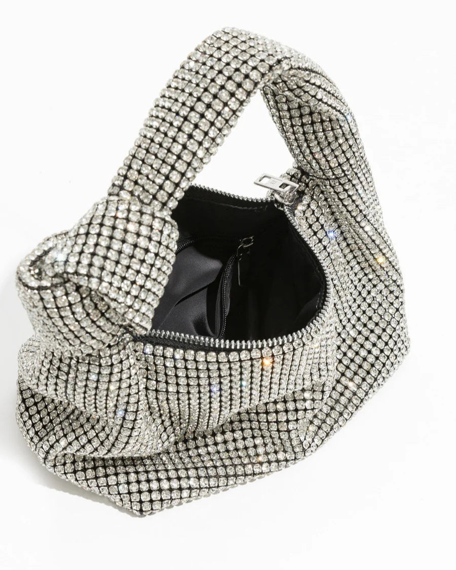 MANDY RHINESTONE KNOT TIE MINI BAG