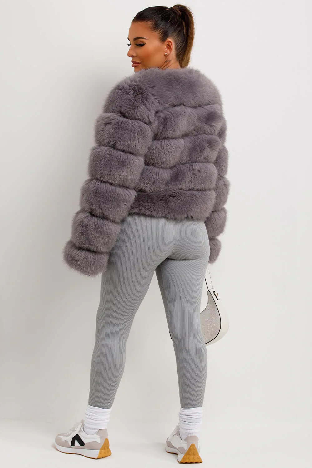 Warm Plush Short 4 Tier Faux Fur Bubble Coat