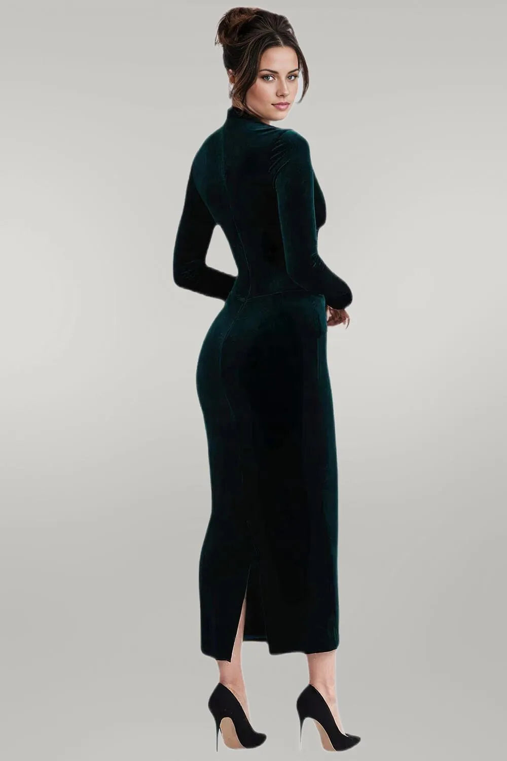 CARMEN VELVET BODYCON MAXI DRESS