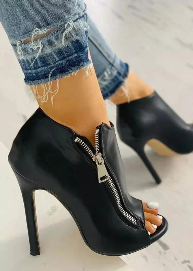 TONYA ZIPPER HIGH HEEL BOOTIES