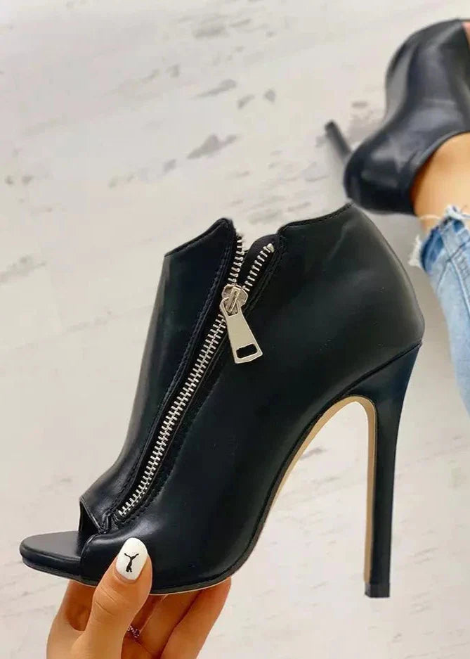 TONYA ZIPPER HIGH HEEL BOOTIES