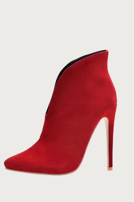 Pointy Toe V Shape High Heel Booties