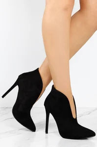 Pointy Toe V Shape High Heel Booties