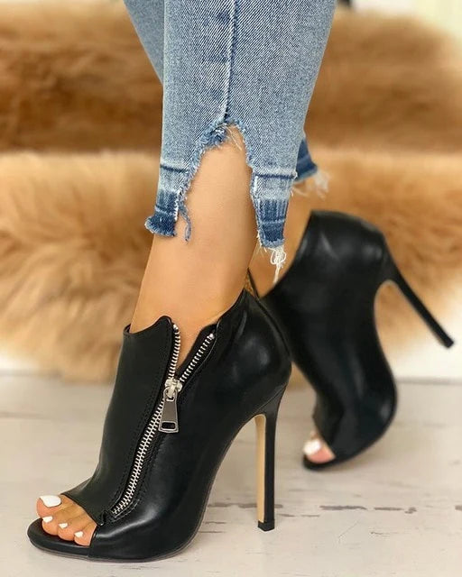 TONYA ZIPPER HIGH HEEL BOOTIES