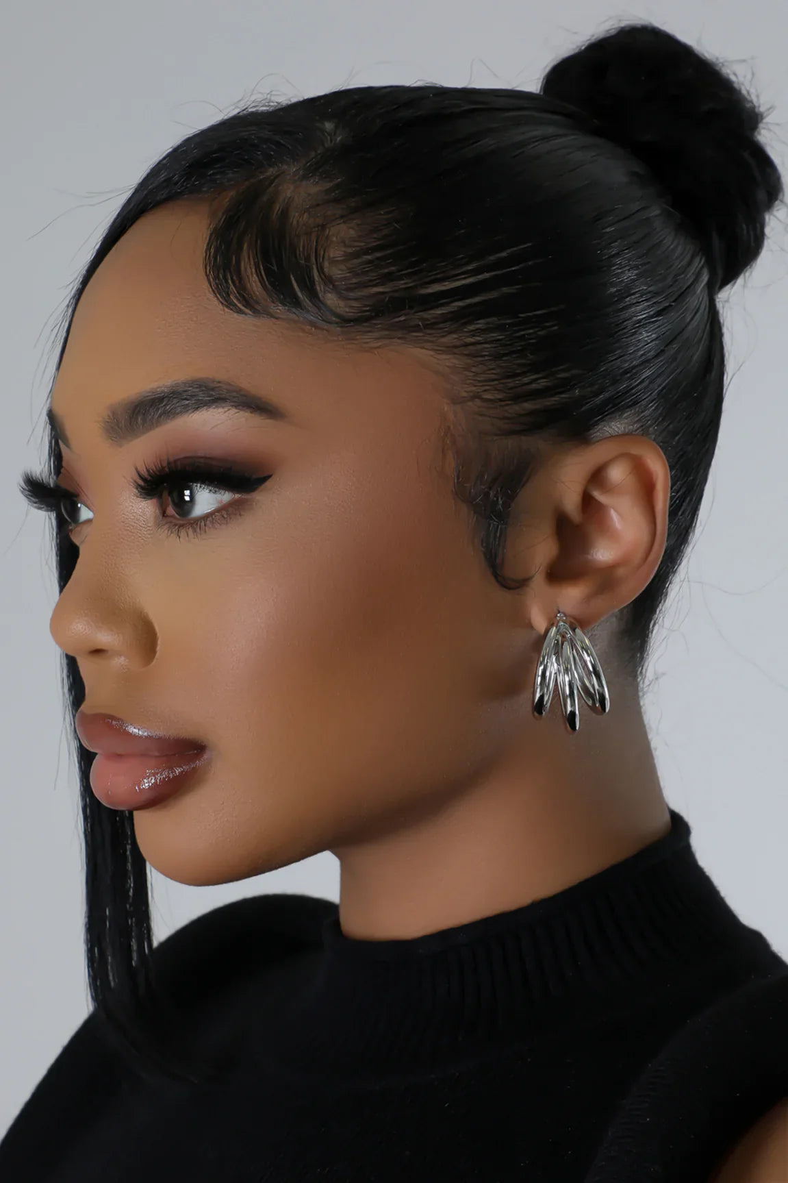 Small Multi Hoop Earrings Push Back Closure