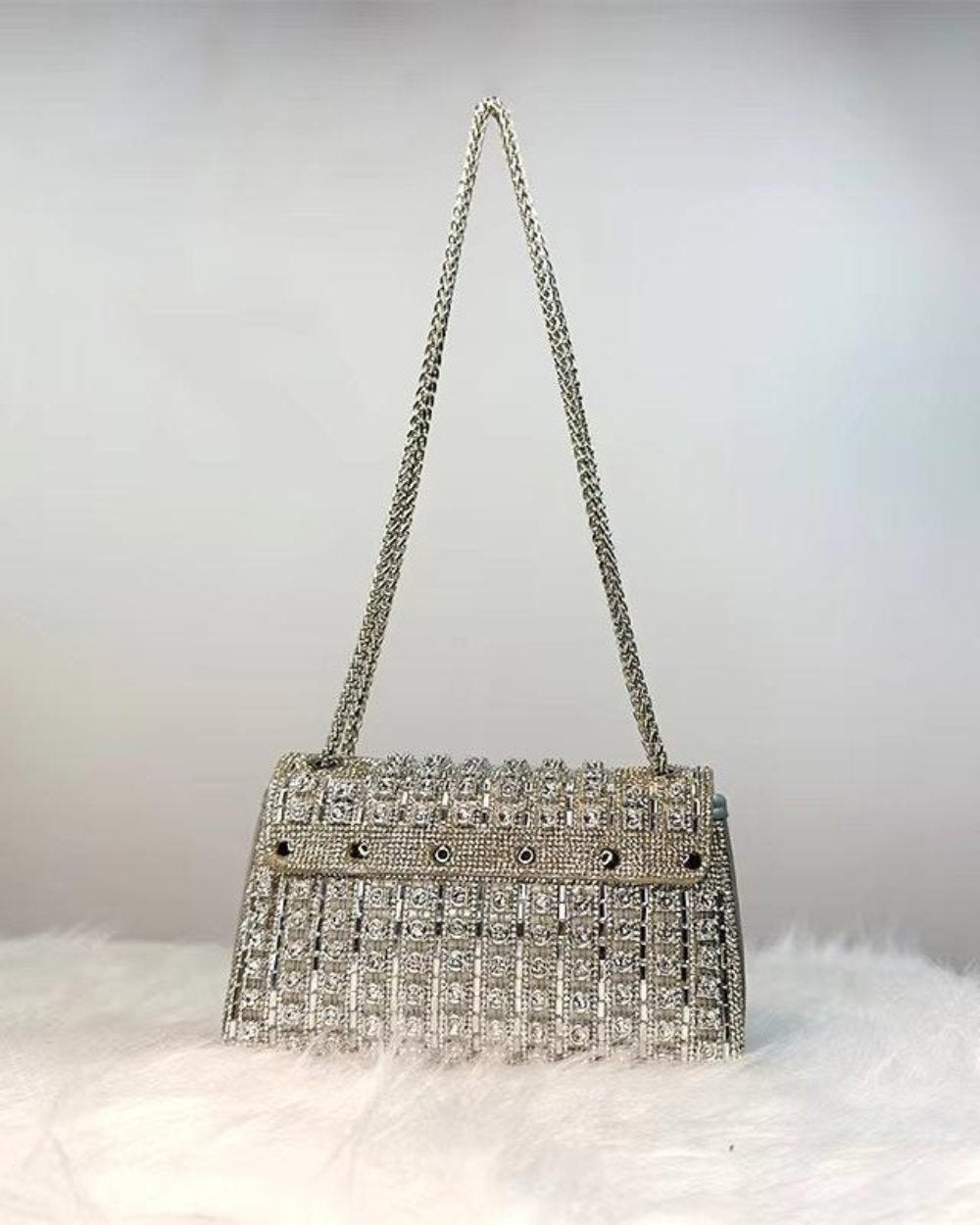 Sparkly Rhinestone Crossbody Bag, Chain Strap Diamond Purse