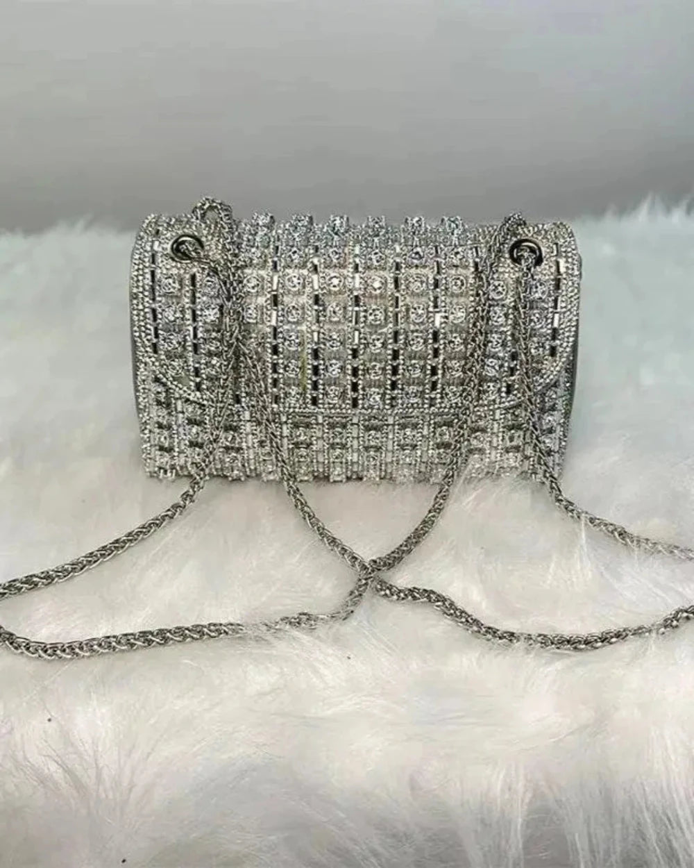 Sparkly Rhinestone Crossbody Bag, Chain Strap Diamond Purse