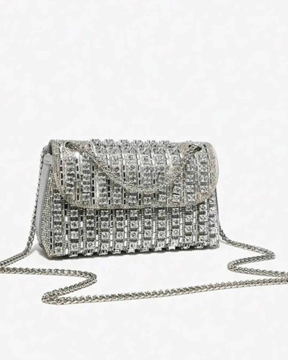 Sparkly Rhinestone Crossbody Bag, Chain Strap Diamond Purse